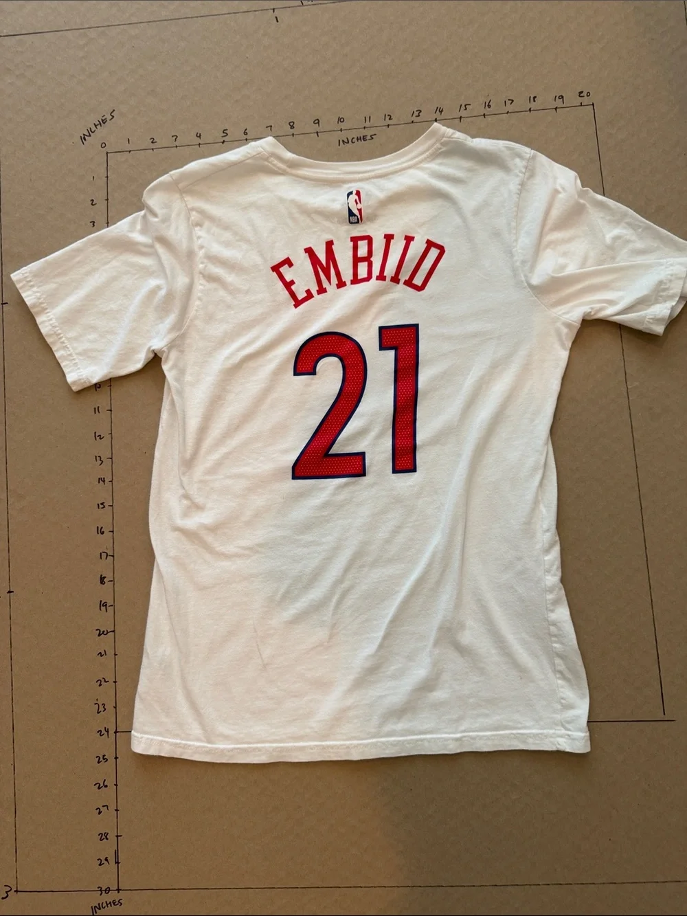 Nike White Embiid #21 Basketball Jersey Tee
